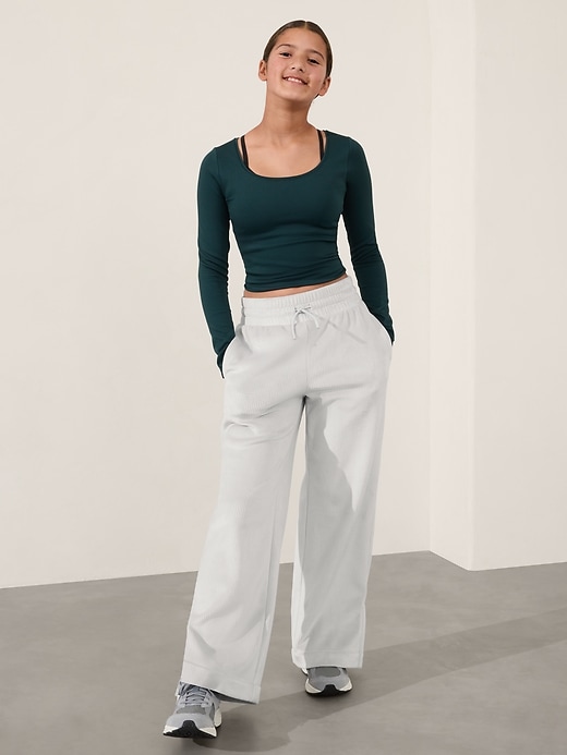 Image number 1 showing, Athleta Girl Cozy Rib Wide Leg Pant