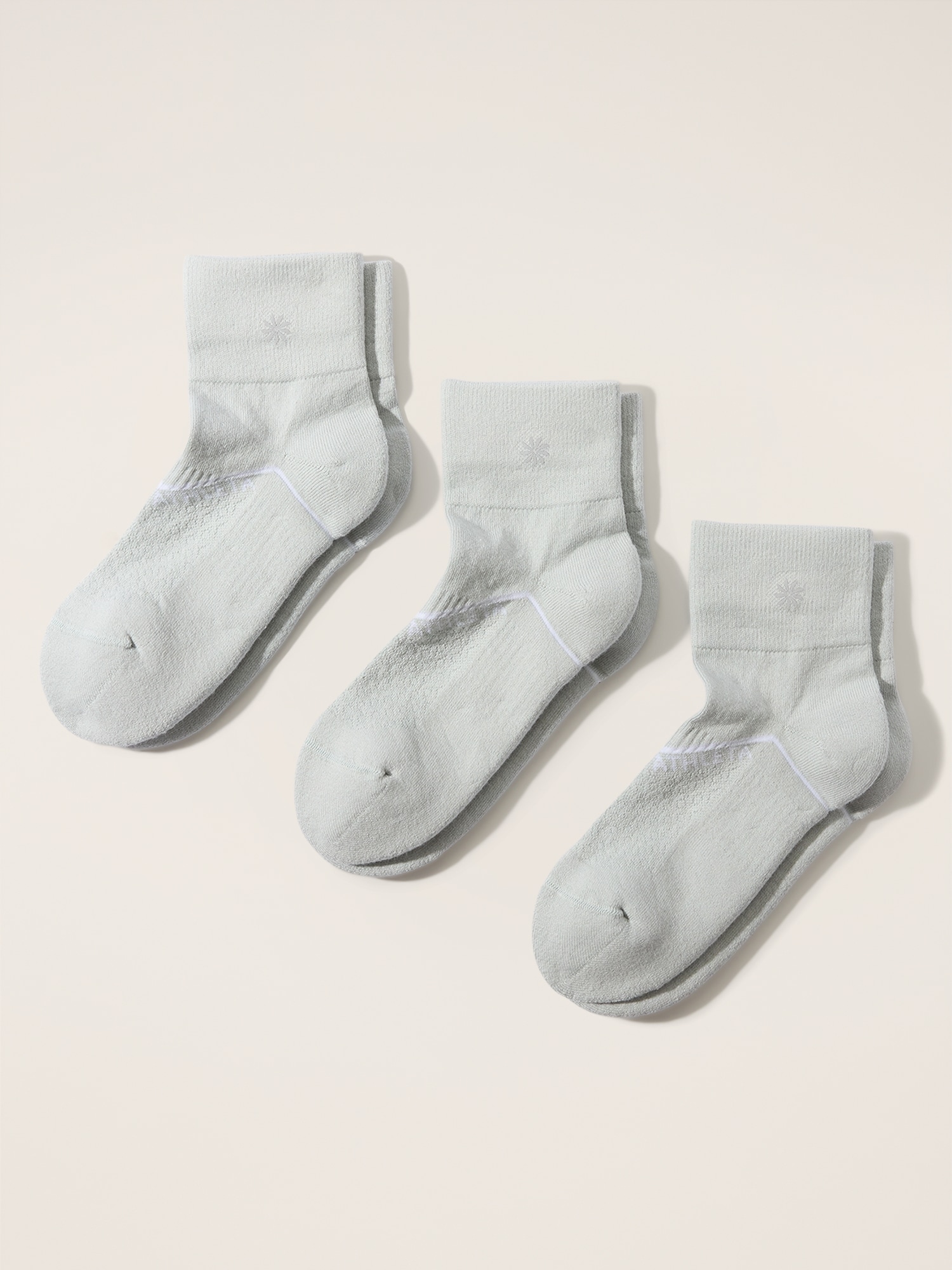 Athleta Everyday Quarter Crew Sock 3-Pack - Gray