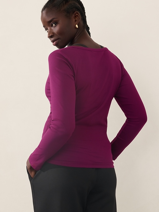 Image number 8 showing, Signature Rib Henley Top