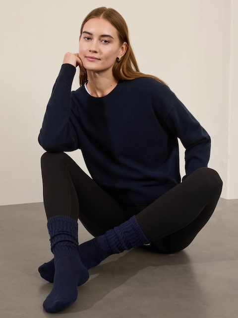 Cloud Scrunch Sock - Navy