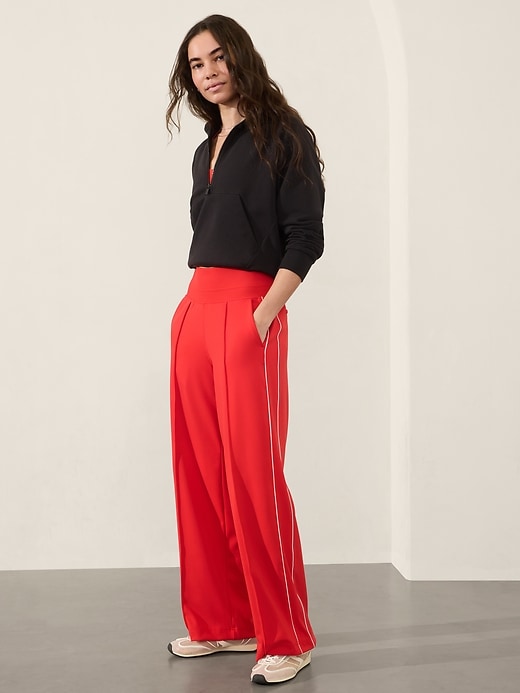 Image number 1 showing, Venice High Rise Track Stripe Wide Leg Pant