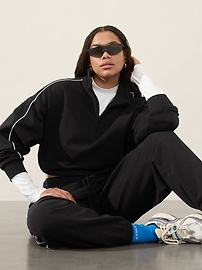 Forever Fleece 1/2 Zip High Hip Piping Sweatshirt