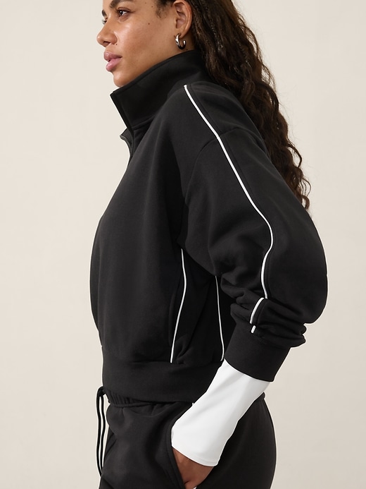 Image number 2 showing, Forever Fleece 1/2 Zip High Hip Piping Sweatshirt