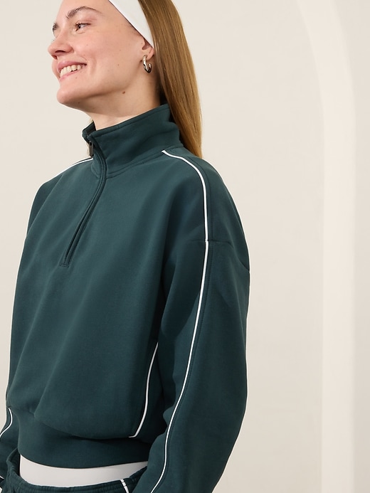 Image number 2 showing, Forever Fleece 1/2 Zip High Hip Piping Sweatshirt