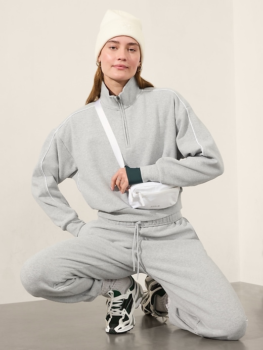 Image number 3 showing, Forever Fleece 1/2 Zip High Hip Piping Sweatshirt