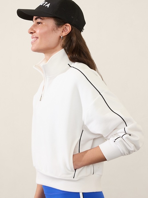 Forever Fleece 1/2 Zip High Hip Piping Sweatshirt