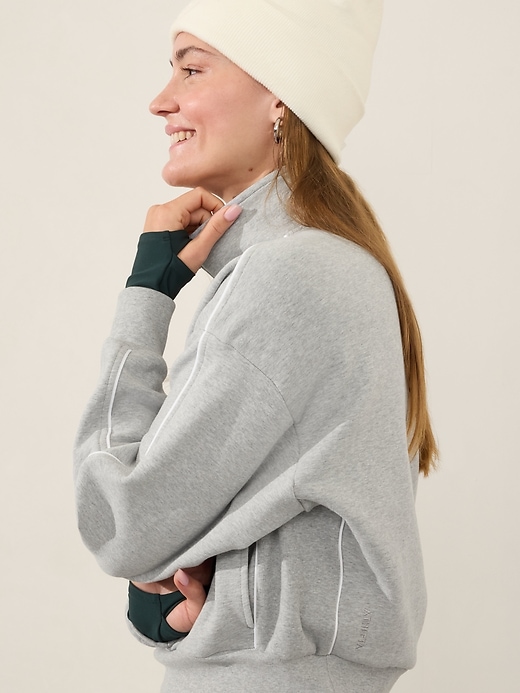 Image number 1 showing, Forever Fleece 1/2 Zip High Hip Piping Sweatshirt