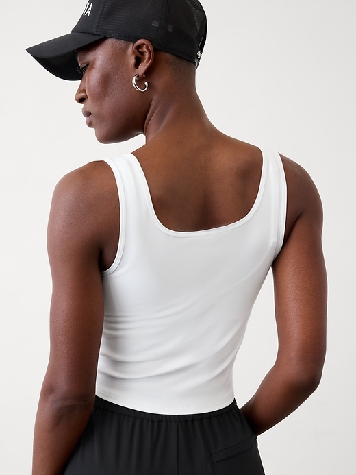 Image number 2 showing, Signature Rib Square Neck Crop Tank