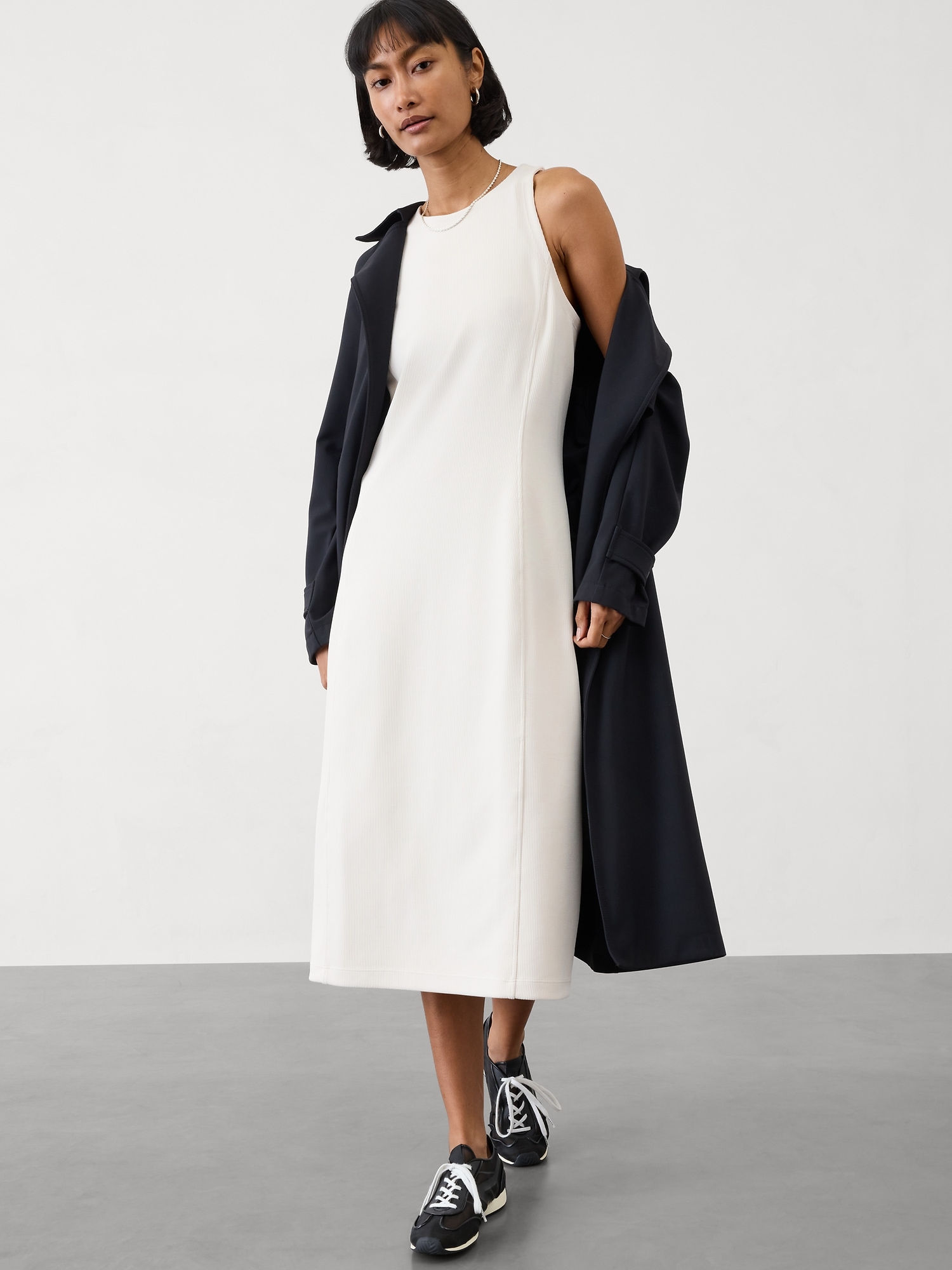 Seasoft Rib Midi Tank Dress