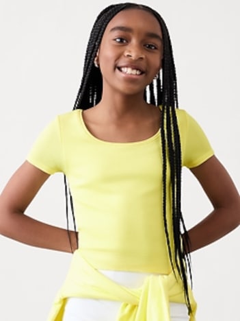 Athleta Girl Rise Above Rib Crop Tee