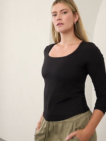 Signature Rib Square Neck Top