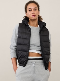 Athleta Inlet Gray Down Vest cheapest NWT