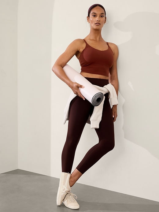 2 of 8 showing, with the color Cherrywood of product Elation V-Neck LonglineSports  Bra D-DD