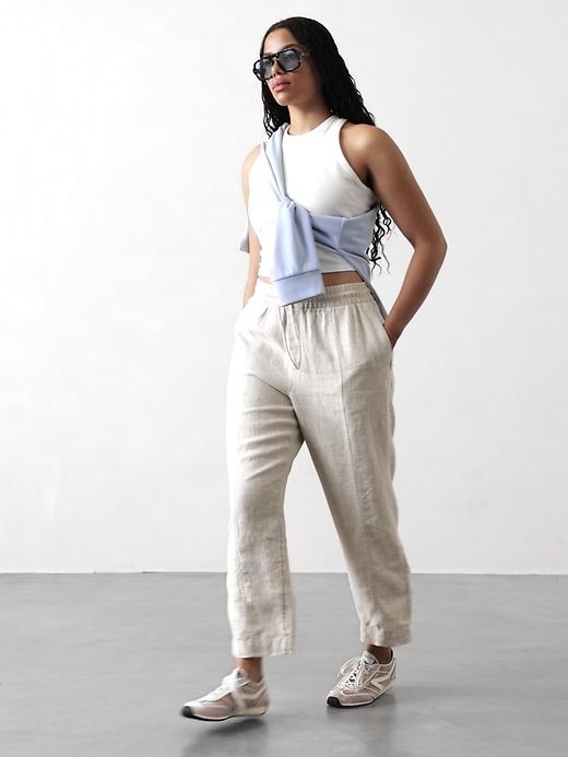 Image number 4 showing, Retreat High Rise Linen Ankle Pant