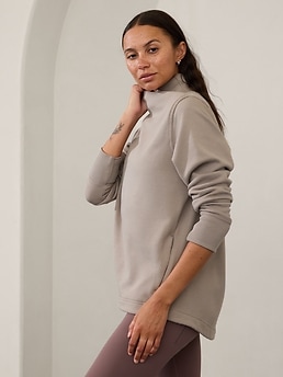 Athleta popular Cozy Karma Asym Pullover size XS // Toasted Brown Heather