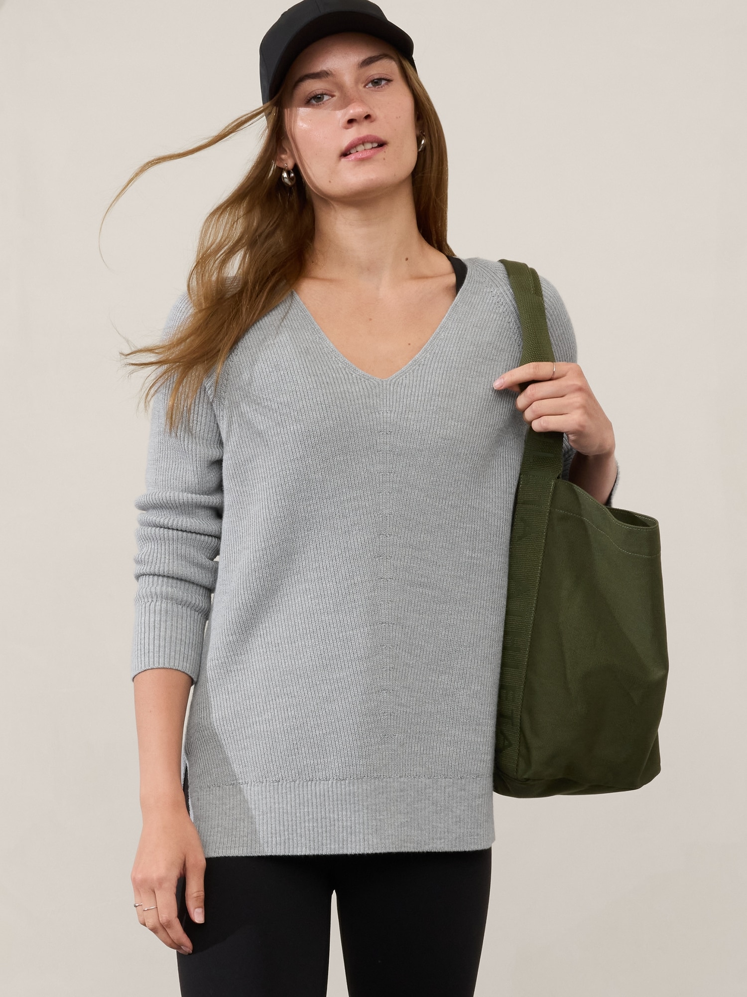 Hanover Refined V-Neck Sweater - Gray