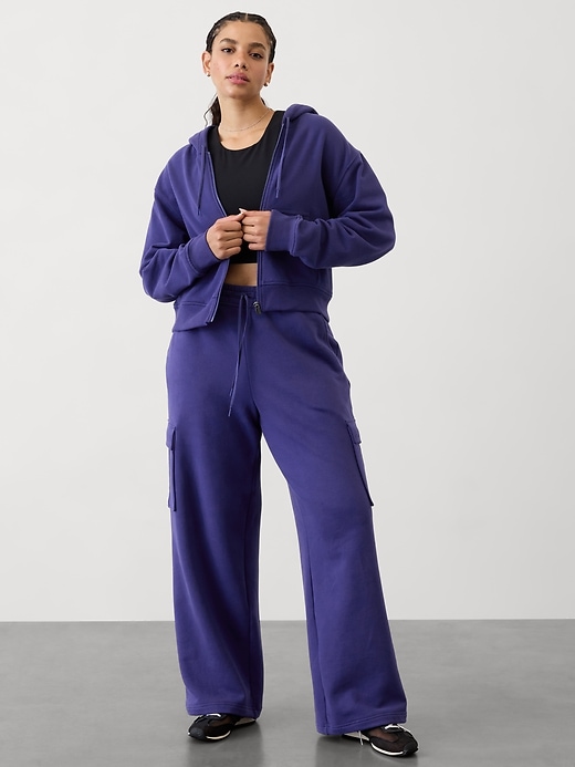 Image number 4 showing, Easy Fleece Mid Rise Straight Cargo Pant