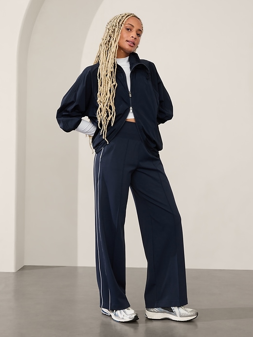 Image number 1 showing, Venice High Rise Track Stripe Wide Leg Pant