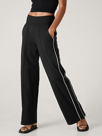 Venice High Rise Track Stripe Wide Leg Pant