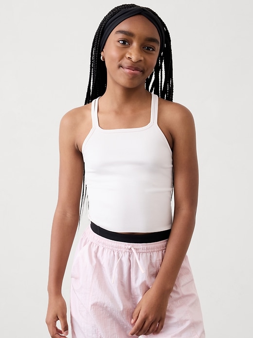 View large product image 1 of 3. Athleta Girl Rise Above Strappy Crop Tank