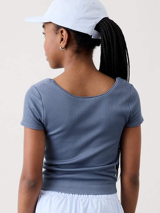 Image number 3 showing, Athleta Girl Rise Above Rib Crop Tee