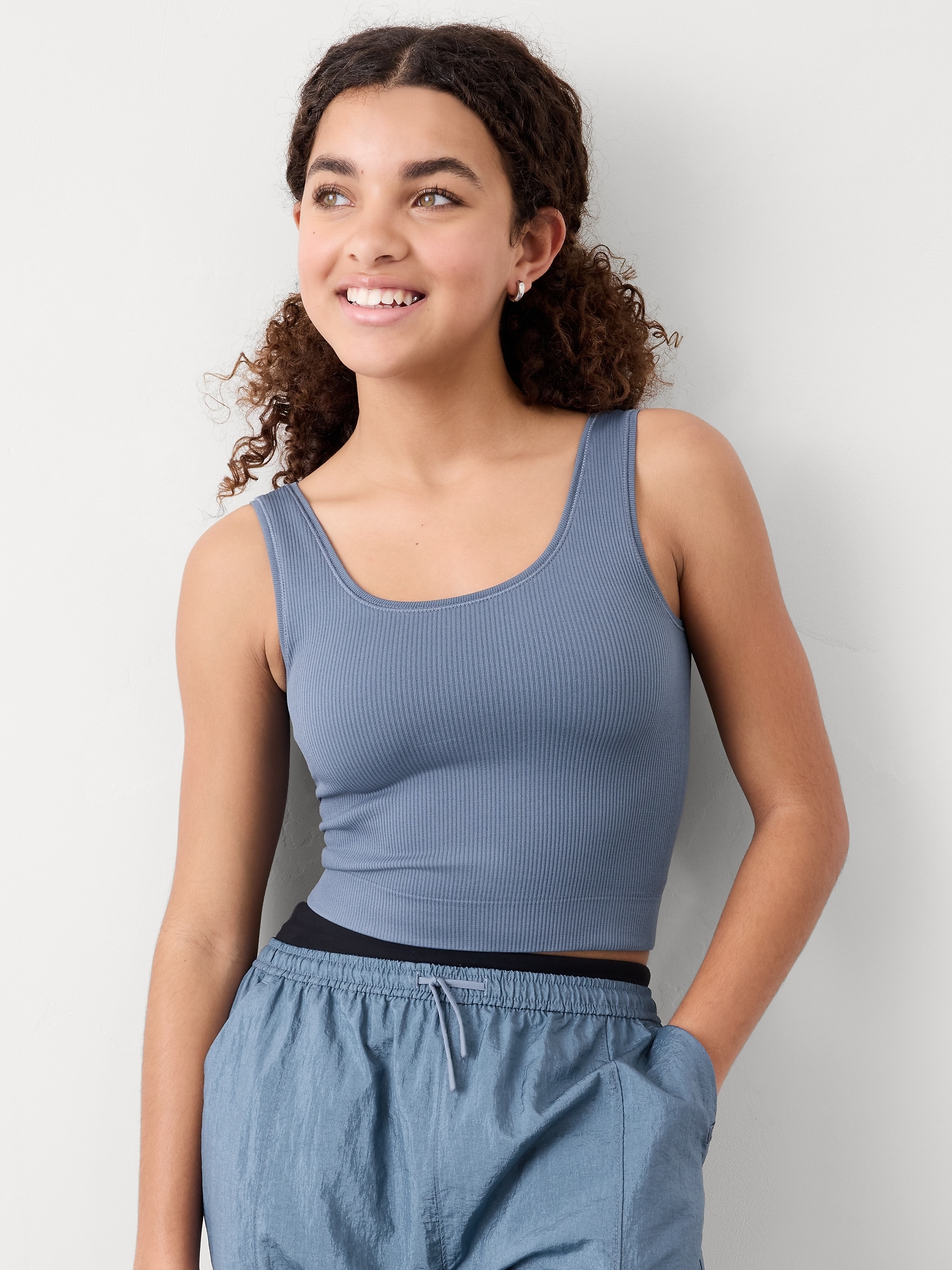 Athleta Girl Rise Above Rib Crop Tank