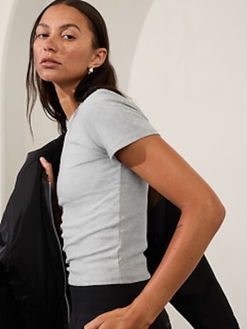 Signature Rib Crop Tee