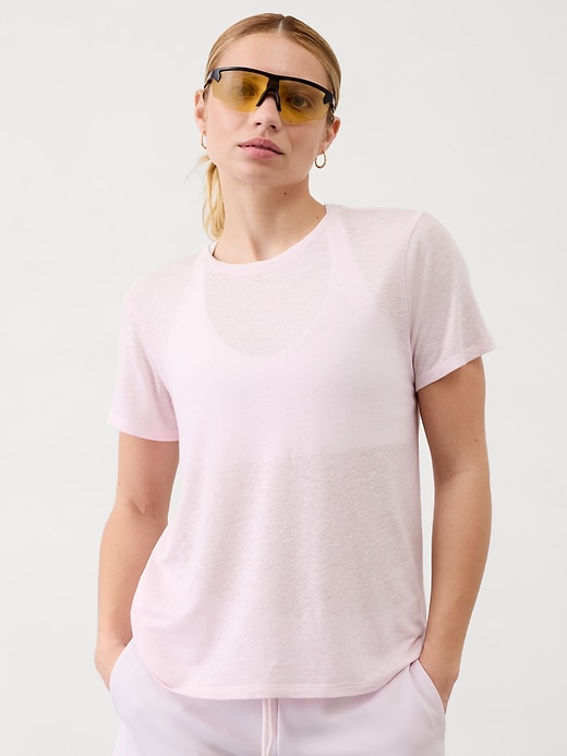 Image number 1 showing, Getaway Linen Blend Tee