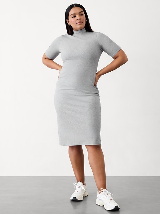 Image number 5 showing, Signature Rib Mock Neck Dress