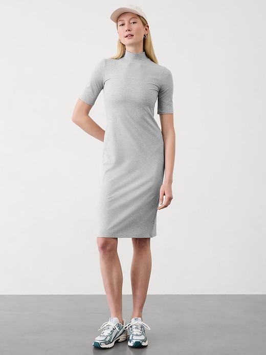 Image number 1 showing, Signature Rib Mock Neck Dress