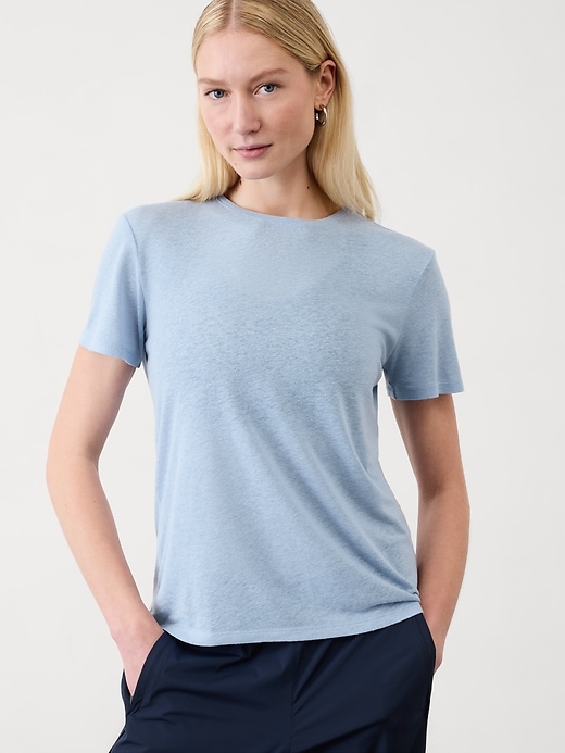 Image number 1 showing, Getaway Linen Blend Tee