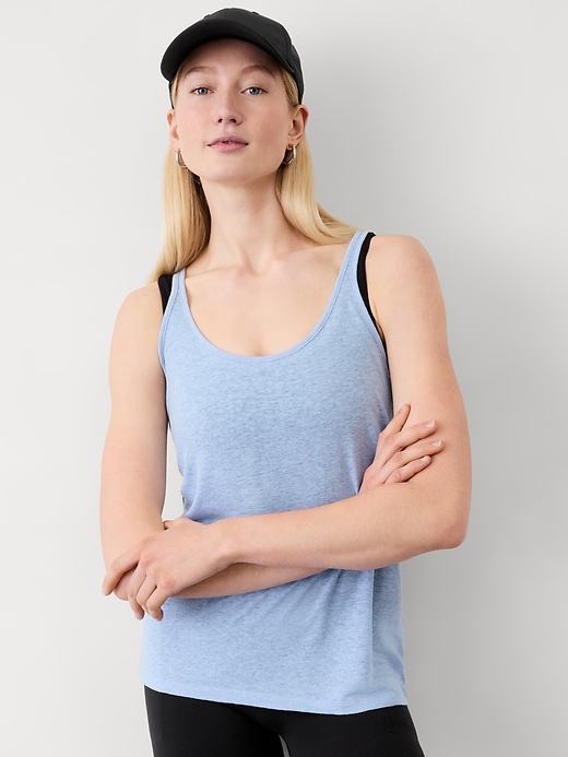 Image number 1 showing, Getaway Linen Blend Tank