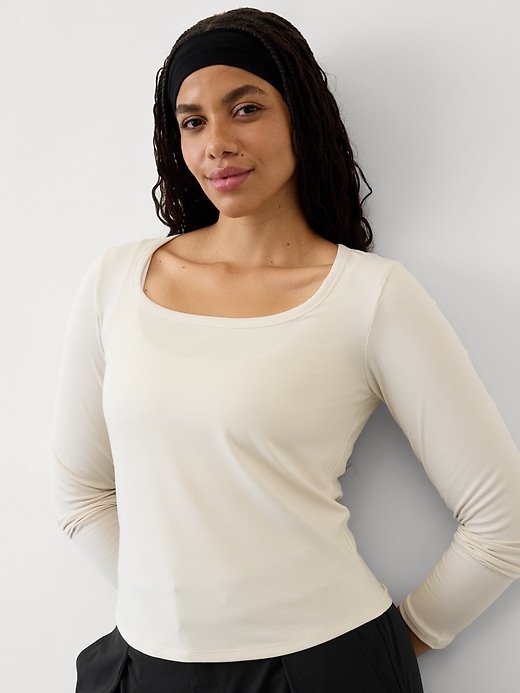 Image number 5 showing, Signature Rib Square Neck Top