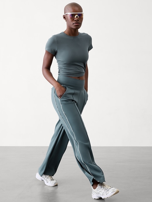 Image number 2 showing, Venice High Rise Track Stripe Wide Leg Pant