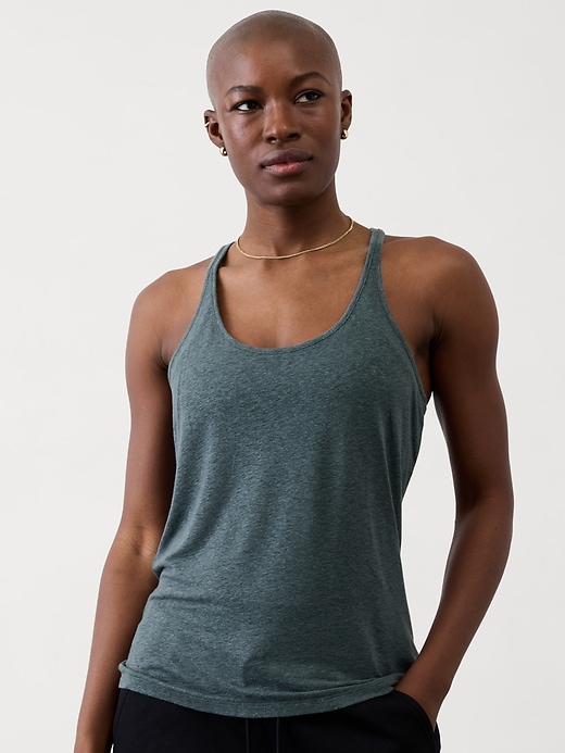 Image number 1 showing, Getaway Linen Blend Tank