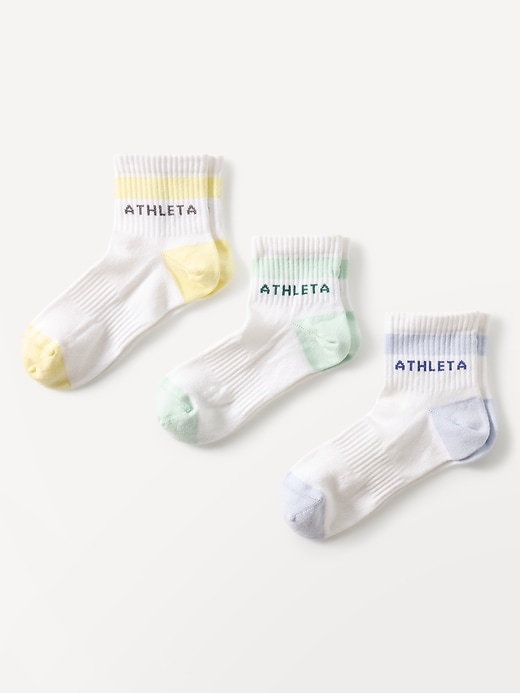 View large product image 1 of 2. Athleta Girl Everyday Quarter Crew Sock