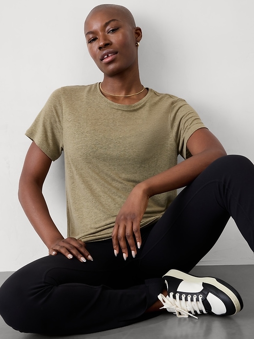 Image number 1 showing, Getaway Linen Blend Tee