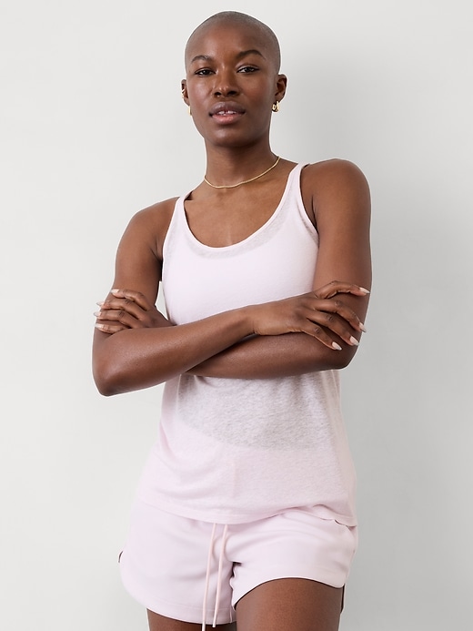 Image number 1 showing, Getaway Linen Blend Tank