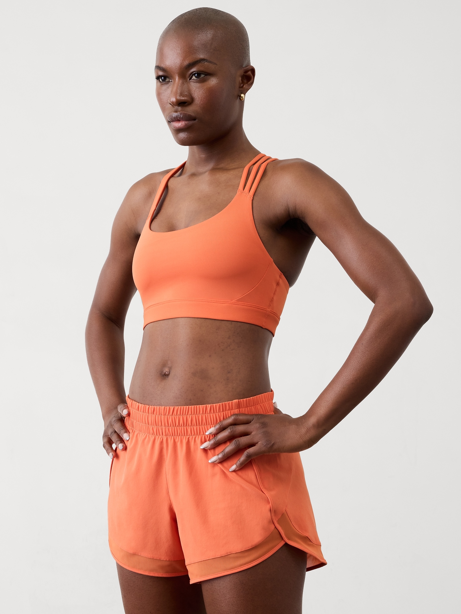 Mesh Racer Run Mid Rise 4 Short - Orange