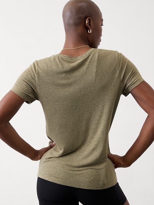 Image number 2 showing, Getaway Linen Blend V-Neck Tee