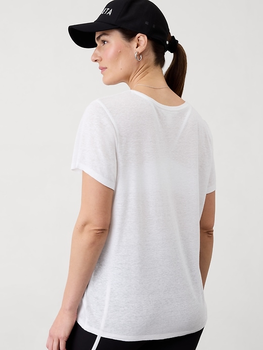 Image number 6 showing, Getaway Linen Blend V-Neck Tee