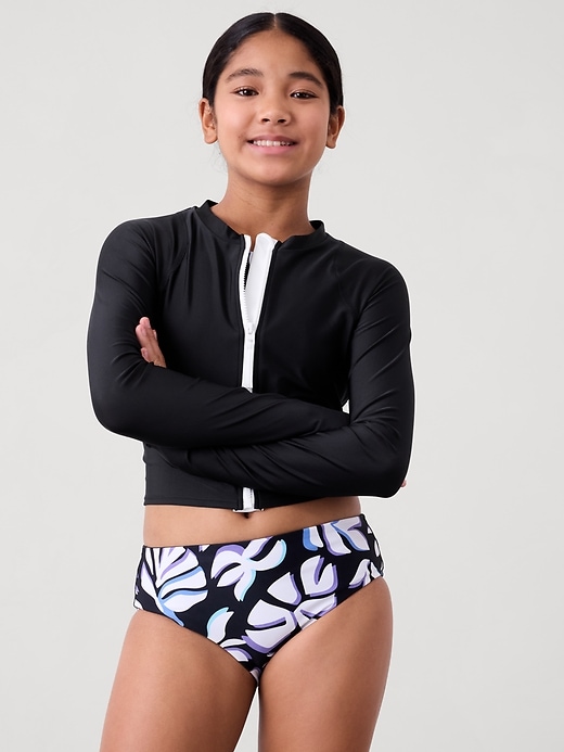 Image number 1 showing, Athleta Girl Reversible Mid Rise Swim Bottom