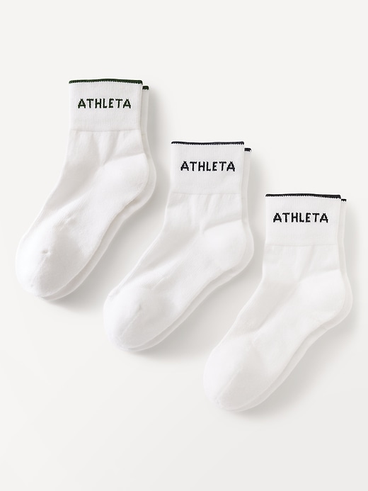 View large product image 1 of 3. Athleta Everyday Quarter Crew Sock 3-Pack