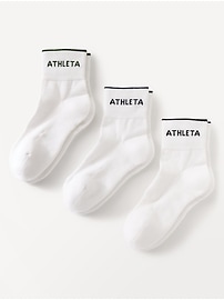 View large product image 1 of 3. Athleta Everyday Quarter Crew Sock 3-Pack