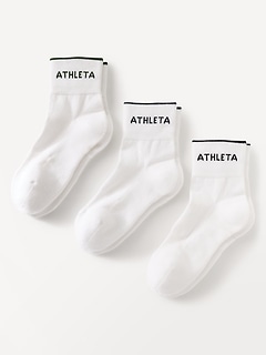 Athleta Everyday Quarter Crew Sock 3-Pack