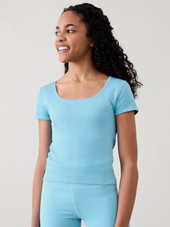 Athleta Girl Rise Above Rib Crop Tee