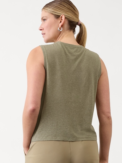 Image number 6 showing, Getaway Linen Blend Muscle Tank