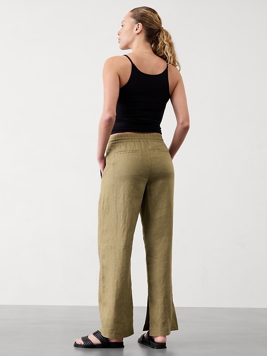 Image number 2 showing, Retreat Linen Mid Rise Wide Leg Pant