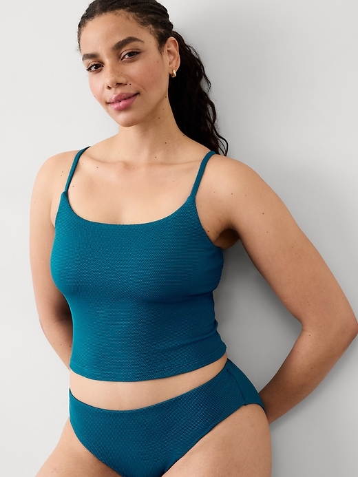 Image number 3 showing, Scoop Crop Pique Tankini A-C