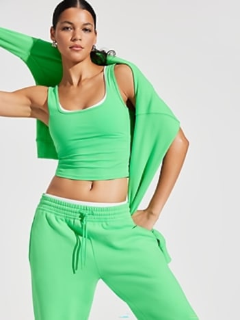 Signature Rib Square Neck Crop Tank